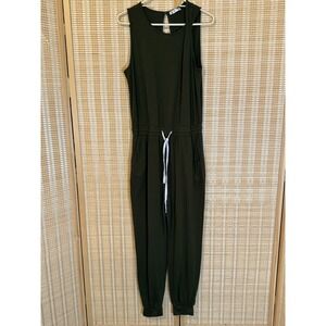 KIRUNDO Womens L Jumpsuit Hunter Green Sleeveless Boho Festival Whimsical